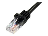 StarTech.com 1m Black Cat5e / Cat 5 Snagless Patch Cable - Koblingskabel - RJ-45 (hann) til RJ-45 (hann) - 1 m - UTP - CAT 5e - uten hindringer - svart 45PAT1MBK