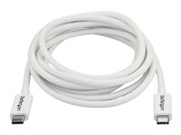 StarTech.com 6.6ft (2m) Thunderbolt 3 Cable, 20Gbps, 100W PD, 4K Video, Thunderbolt-Certified, Compatible w/ TB4/USB 3.2/DisplayPort - Thunderbolt-kabel - 24 pin USB-C (hann) til 24 pin USB-C (hann) - USB 3.1 Gen 2 / Thunderbolt 3 / DisplayPort 1.2 - 2 m - 4K-støtte - hvit - for P/N: CDP2HDUACP, CDP2HDUACPW TBLT3MM2MW