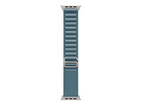 Apple - Sløyfe for smart armbåndsur - 49 mm, naturlig titanfinish - Liten størrelse - lys blå - for Watch Hermès Series 9, SE 3, Series 10, Series 11, Series 8, Series 9, Ultra 2, Ultra 3 MFTH4ZM/A