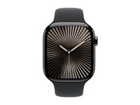 Apple Watch Series 10 (GPS + Cellular) - 46 mm - skifer titan - smartklokke med sportsbånd - fluorelastomer - svart - båndbredde: M/L - 64 GB - LTE, Wi-Fi 4, UWB, Bluetooth - 4G - 41.7 g MWYE3QN/A