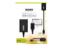 PORT Connect - Video adapter - USB-C hann til HDMI hunn - 15 cm - 4K-støtte 900124