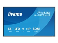 iiyama ProLite LH5575UHS-B2AG - 55" Diagonalklasse (54.6" synlig) LED-bakgrunnsbelyst LCD-skjerm - intelligent skilting - med innebygd mediespiller, SDM Slot PC - 4K UHD (2160p) 3840 x 2160 - svart (kantstykke), matt finish LH5575UHS-B2AG