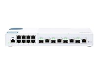 QNAP QSW-M408-4C - Switch - Styrt - 8 x 10/100/1000 + 4 x kombo 10 Gigabit SFP+ - stasjonær QSW-M408-4C
